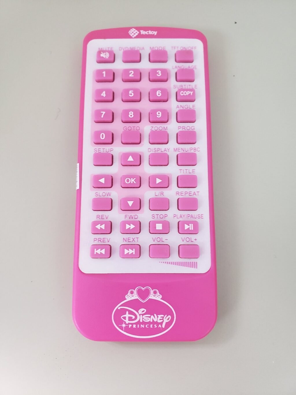 CONTROLE REMOTO TV TECTOY PRINCESAS ROSA (RETANGULAR)