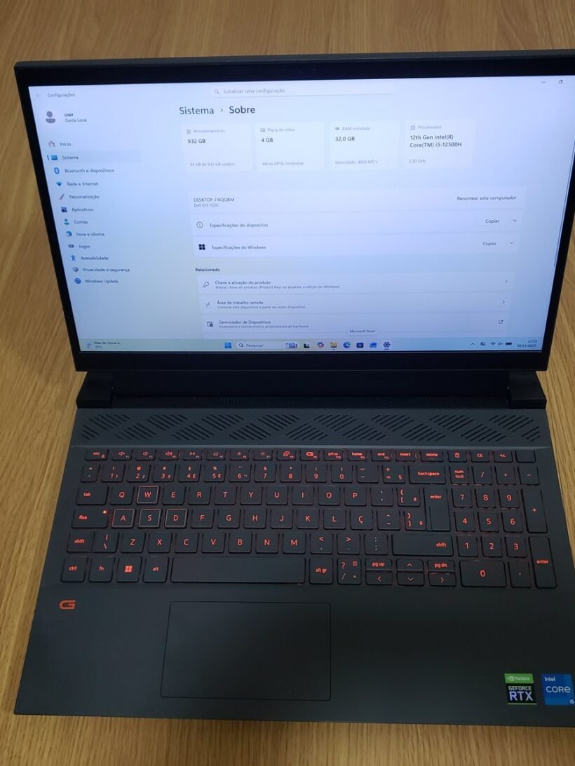 NOTEBOOK G15 5520 32GB 1 TB RTX 3050