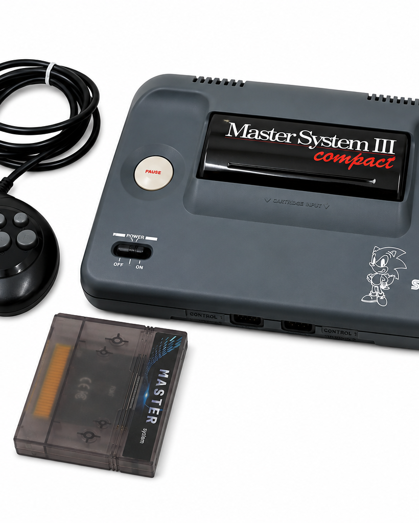 MASTER SYSTEM 3 + 1 JOGO NA MEMORIA + 1 CONTROLE ORIGINAL + EVERDRIVER (CARTUCHO COM SDCARD COM VARIOS ROMS)