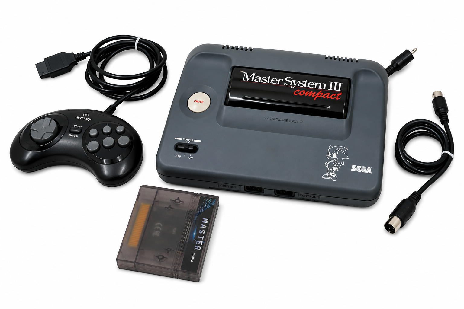 MASTER SYSTEM 3 + 1 JOGO NA MEMORIA + 1 CONTROLE ORIGINAL + EVERDRIVER (CARTUCHO COM SDCARD COM VARIOS ROMS)